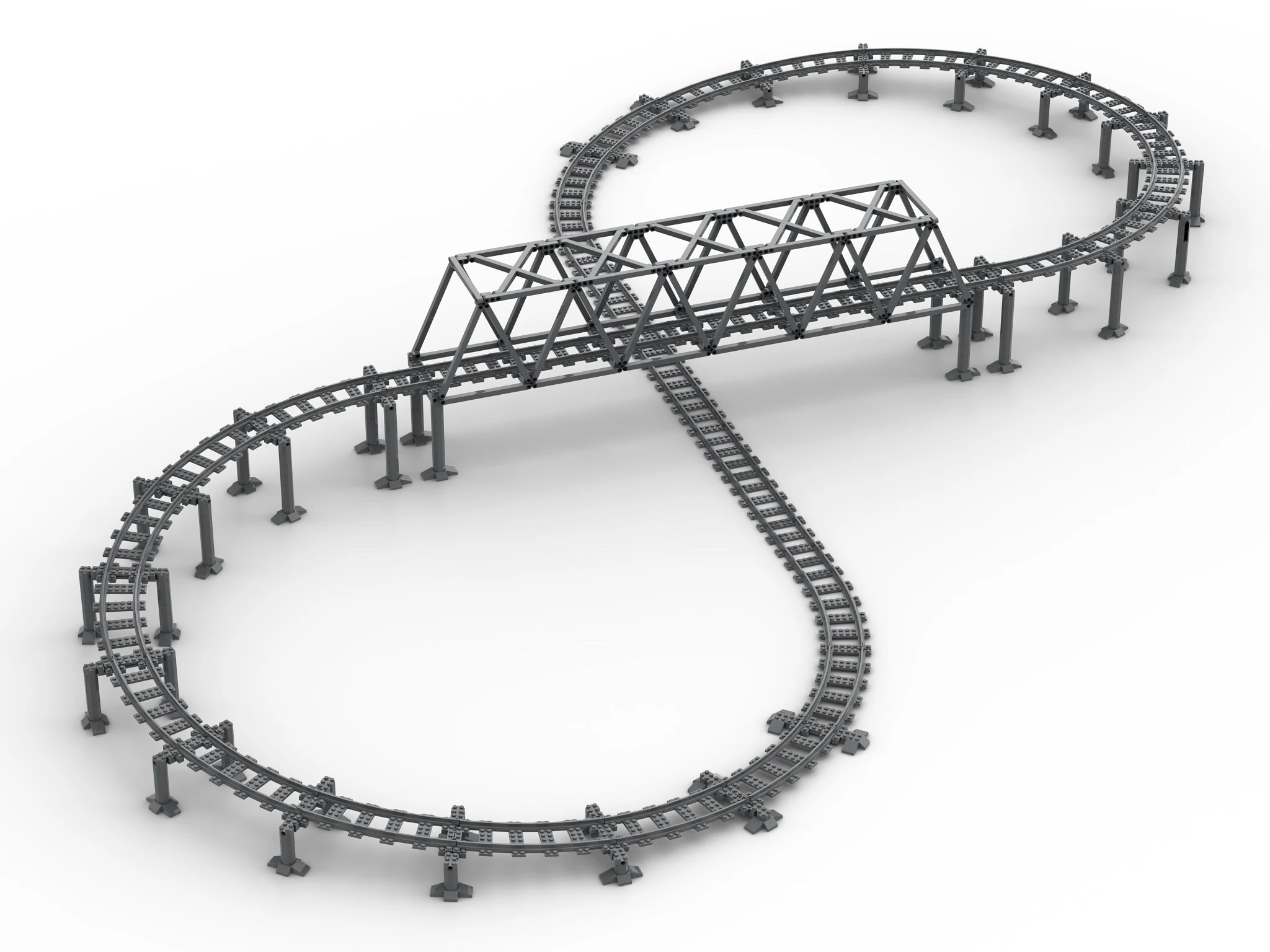 Bridges and elevated supports for train layouts